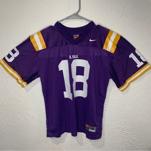 Nike Youth Medium Purple LSU Tigers Football Jersey NCAA College Boys #18